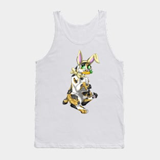 Bobtail BunnyCat: Calico Tabby (Yellow) Tank Top